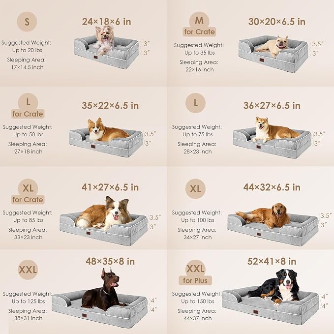 EHEYCIGA Orthopedic Dog Beds Large Sized Dog, Waterproof Memory Foam Pet Bed - Image 2