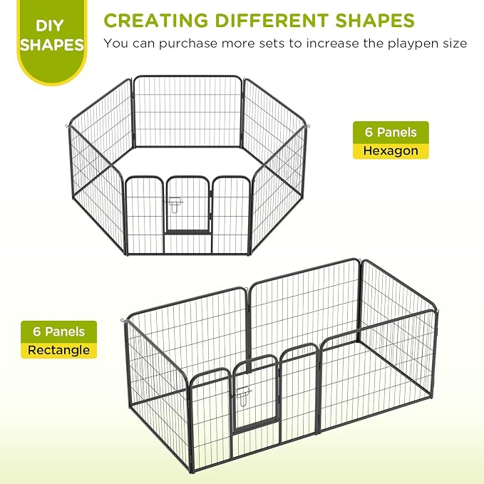BestPet | Dog Playpen | 24 Inch, 6 Panels | Heavy Duty Metal Pet Exercise Pen | - Image 4