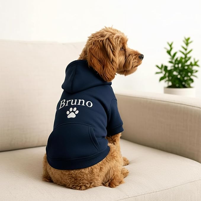 Personalized Dog Hoodie, Custom Embroidered Name Pet Hoodie, Warm Winter Outfit - Image 2