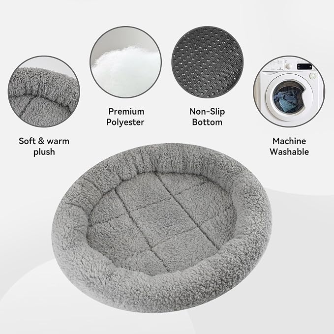 Enjoying Plush Cat Bed Mat Diameter 19.5" Round Pad - Image 3