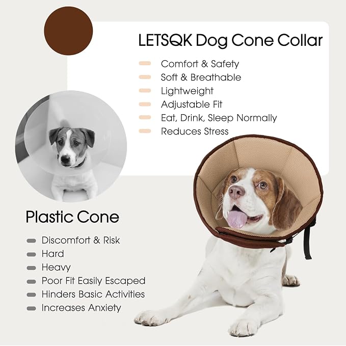 Dog Cone Collar After Surgery for Large Dogs, Adjustable Soft Cone for Dogs to - Image 7