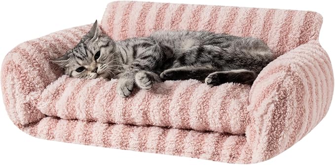 Hollypet Cat Bed Fluffy Plush Mutifuctional Double-Layer Soft Pet Couch by Hollypet