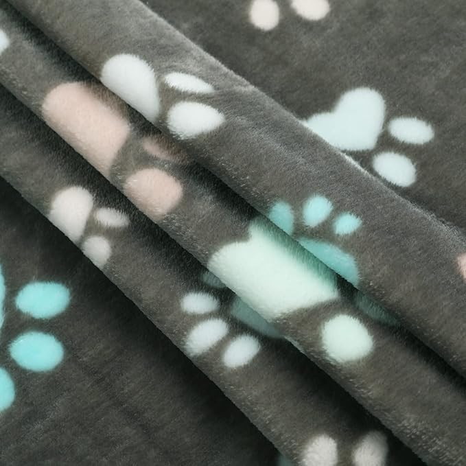 Luciphia 1 Pack 3 Blankets Fluffy Premium Fleece Pet Blanket Flannel Paw - Image 7