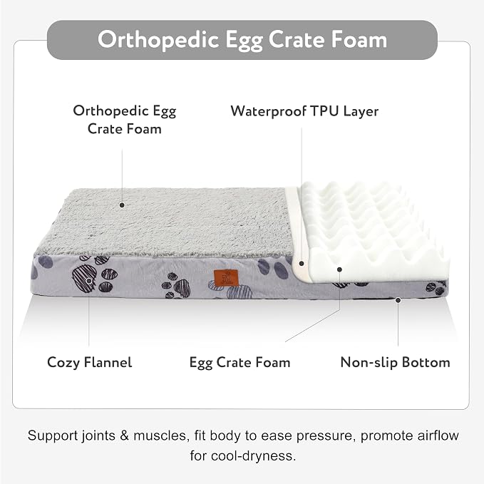 Waterproof Orthopedic Dog Bed for Extra Large Dogs 41x27x4 Inch - Image 2