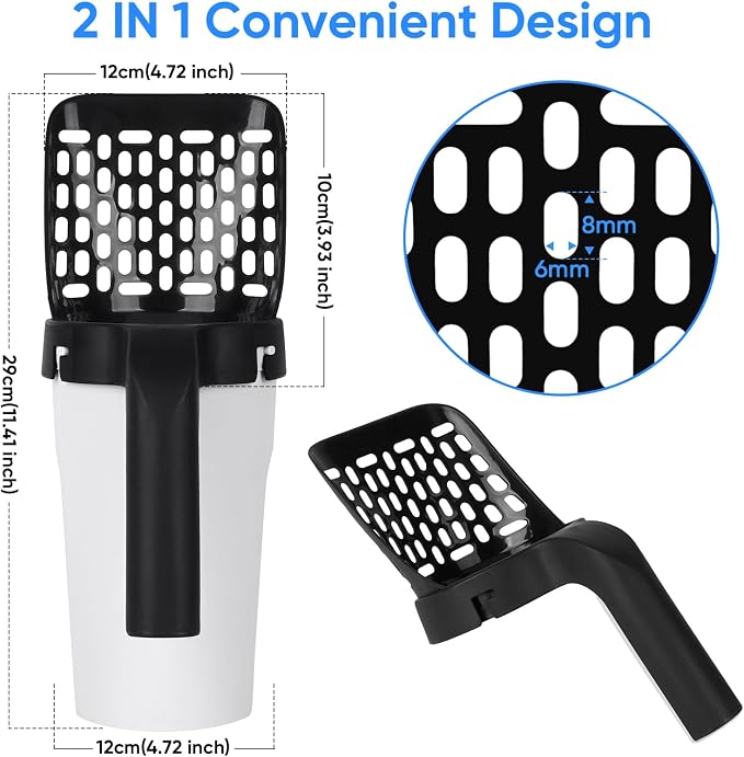 MYPIN Cat Litter Scooper with Holder, Upgraded Cat Litter Shovel with Bags and - Image 3