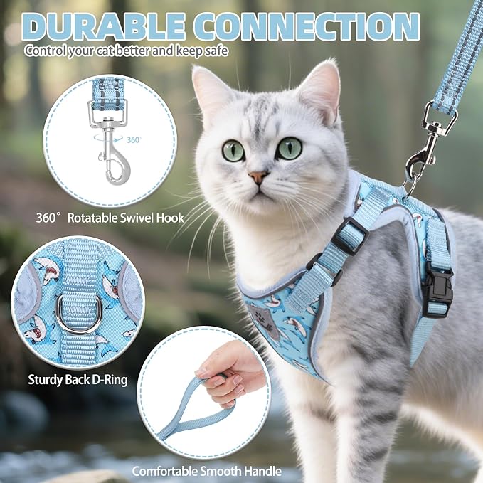 PUPTECK Cat Harness and Leash Set Escape Proof Reflective Cat Walking Harness - Image 5