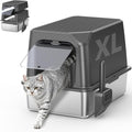 Enclosed Stainless Steel Cat Litter Box by CatLitterBox