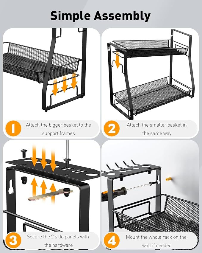 Pawfly Aquarium Tool Organizer, Detachable Metal Fish Tank Accessory Organizer - Image 4