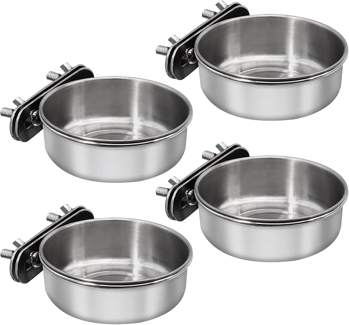 4 Pcs Small Bird Feeding Dish Cups, Parrot Food Bowl Cage by DVHEY