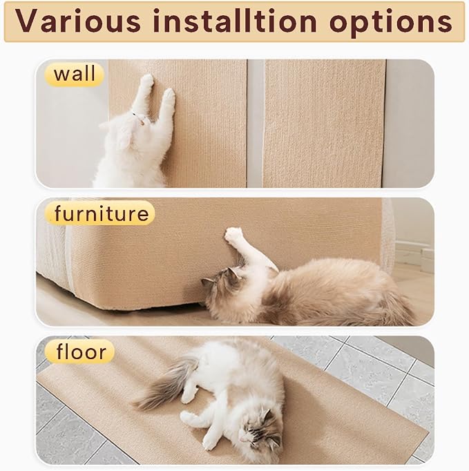 KEYIDE 79 x 16 Cat Scratch Couch Furniture Protector, Cat Scratcher Wall Pad - Image 5