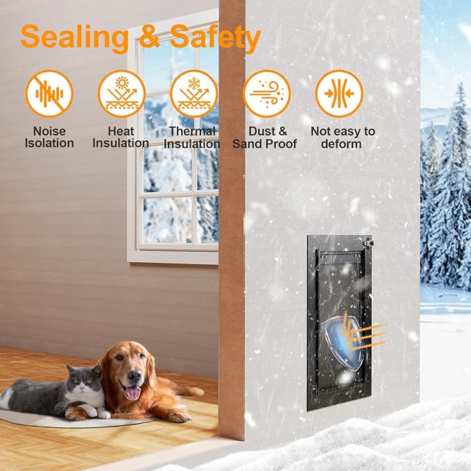 Dog Door for Wall, All Aluminum Large Doggy Door Doggie door, Pet Door Easy to - Image 4