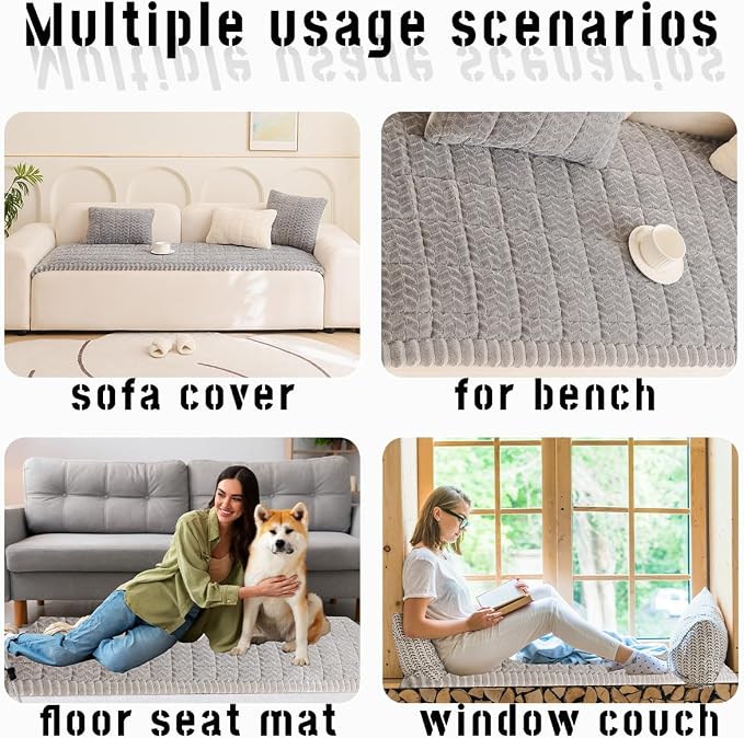 Sofa Cover Fuzzy Couch Cover for Pet, Couch Covers for Dogs Washable Non-Slip - Image 5