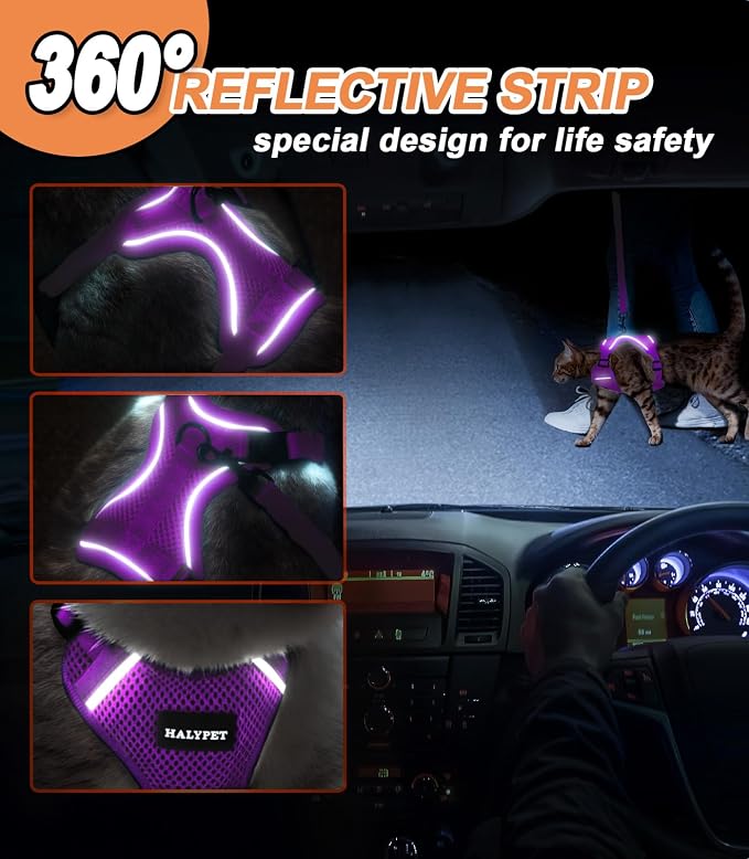 Halypet Cat Harness and Leash Set Escape Proof Soft Adjustable Cat Leash - Image 5