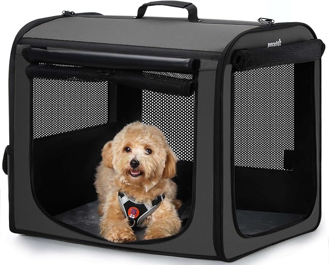 Dog Car Carrier Light Weight, 24×17.7×20.5in Dog Carrier by pecute