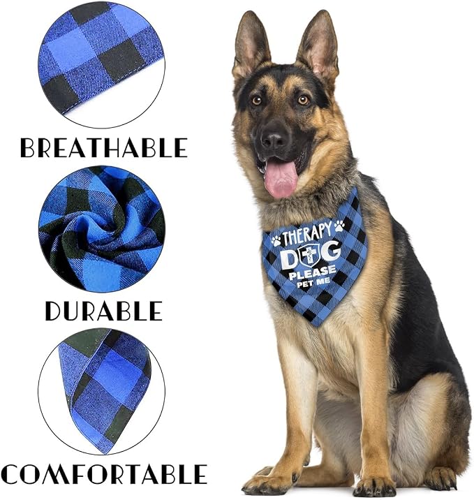 Dog Bandana, Therapy Dog Please Pet Me with, Dogs Scarf Classical Printing - Image 3