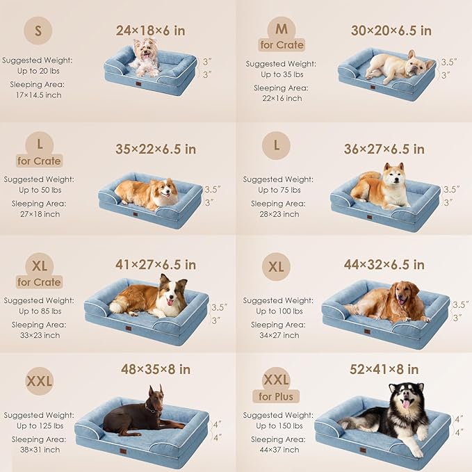 EHEYCIGA Orthopedic XL Dog Beds, Waterproof Memory Foam Dog Bed - Image 2