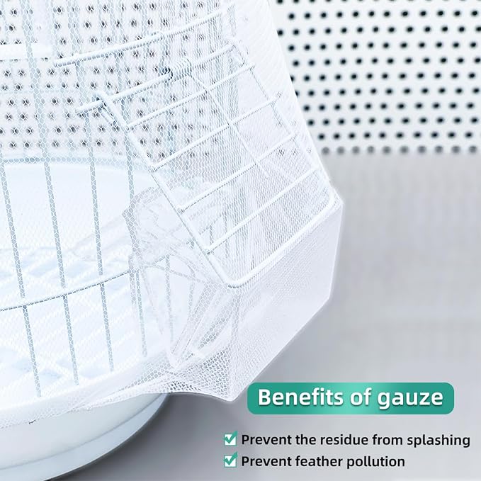 Large Bird Cage Cover, Bird Cage Seed Catcher, Adjustable Soft Airy Nylon Mesh - Image 3