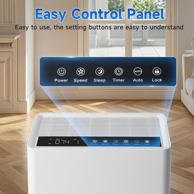 Air Purifiers for Home Large Room, PM 2.5 Display Air Quality Monitor Cover Up - Image 6