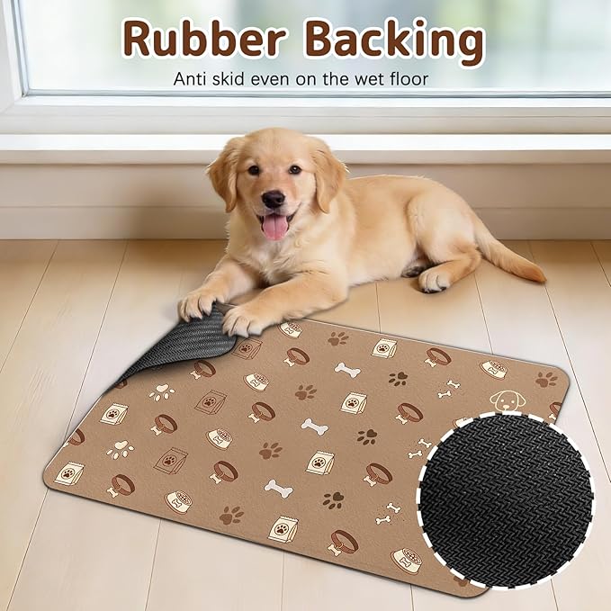 Dog Food Mat for Bowls, Absorbent Quick Dry Dog Cat Mats for Food and Water - Image 5