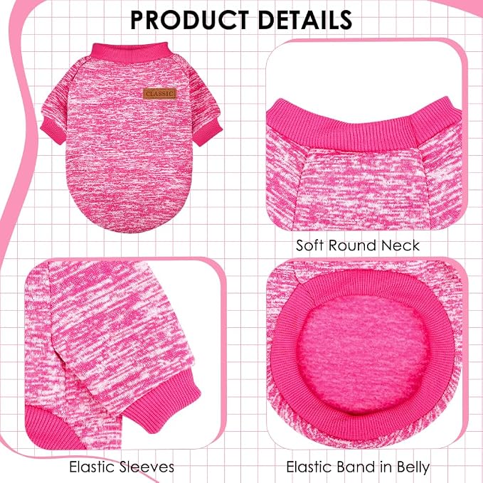 3 Pack Dog Sweaters for Small Dogs Girl Boy Winter Fleece Clothes Warm Soft Dog - Image 3