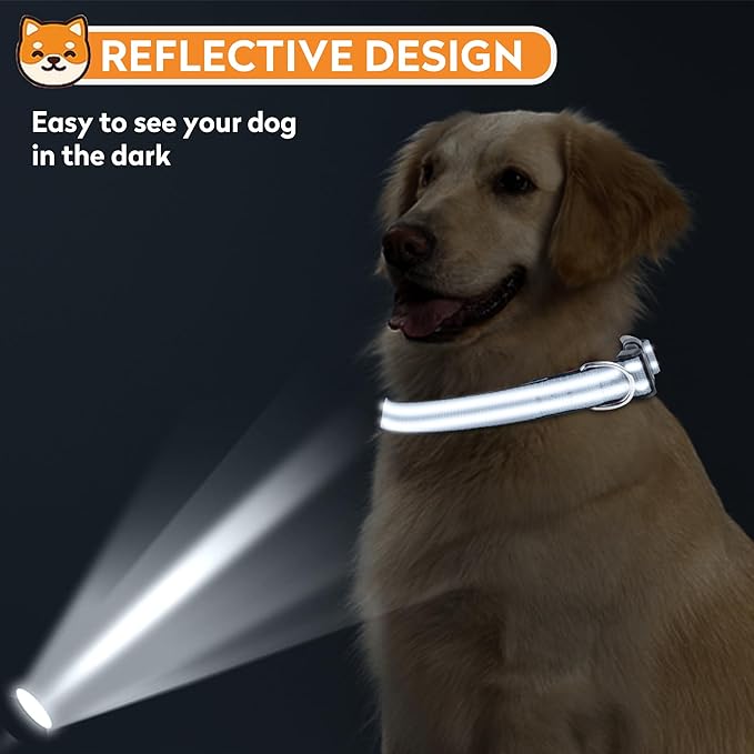 Reflective Dog Collar, Adjustable Soft Neoprene Padded Nylon Pet Collars - Image 6