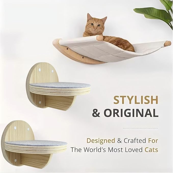 2 PCS Cat Climbing Shelf Wall Mounted, Cat Wall Shelves, Wooden Climbing Steps - Image 6