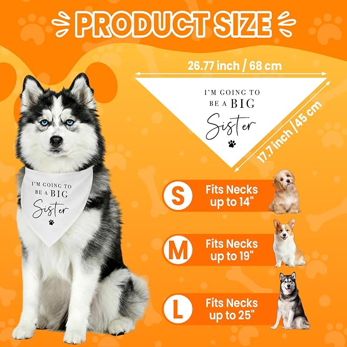2 Pack Dog Bandanas for Pregnancy Announcement, I'm Going to Be A Big Brother - Image 3