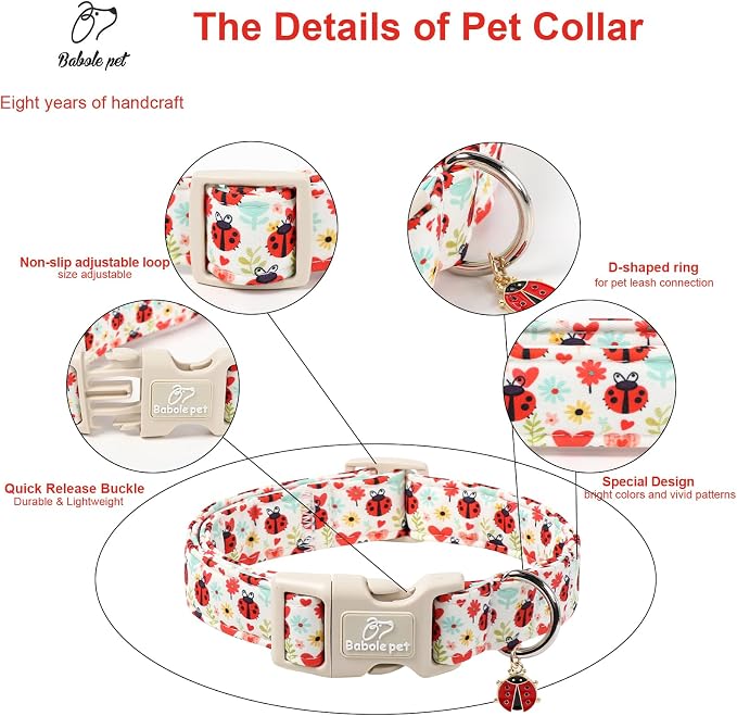Ladybug Dog Collar for Medium Dogs - Image 3