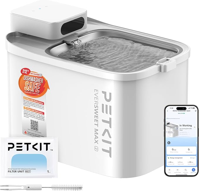 PETKIT Dishwasher Safe Cat Water Fountain, Cordless Automatic Cats Drinking by PETKIT