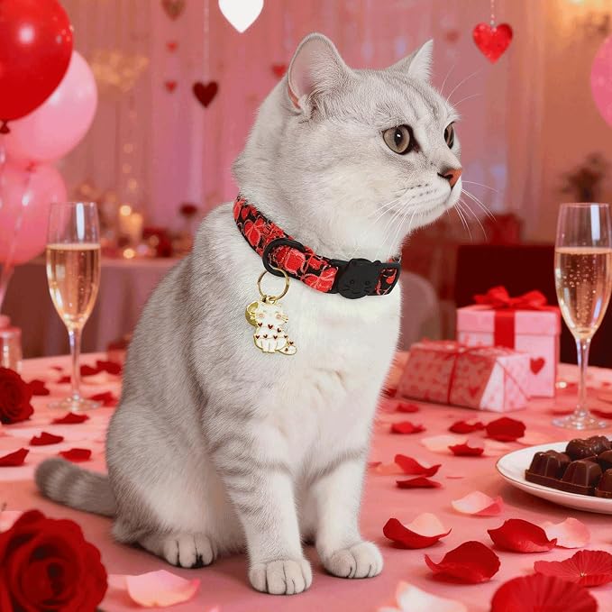 Elegant little tail 2 Pack Cat Collar- Valentines Cat Collars Breakaway - Image 5