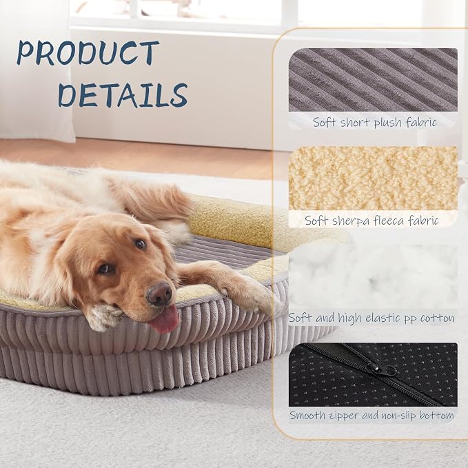 Orthopedic Dog Bed for Extra Large Dogs Breeds, High Density Egg Crate Foam Dog - Image 3