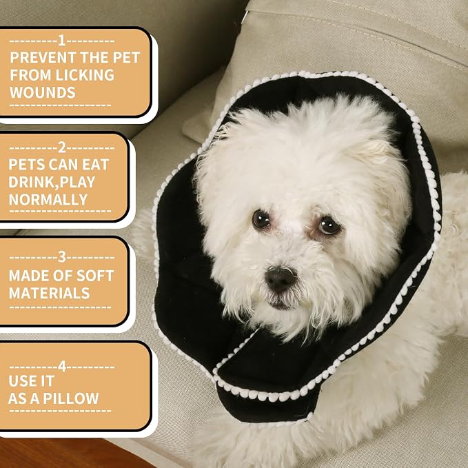 Adjustable Small Dog Cone, Soft Cat Recovery Cone Collar, Cute Cat Surgery - Image 3