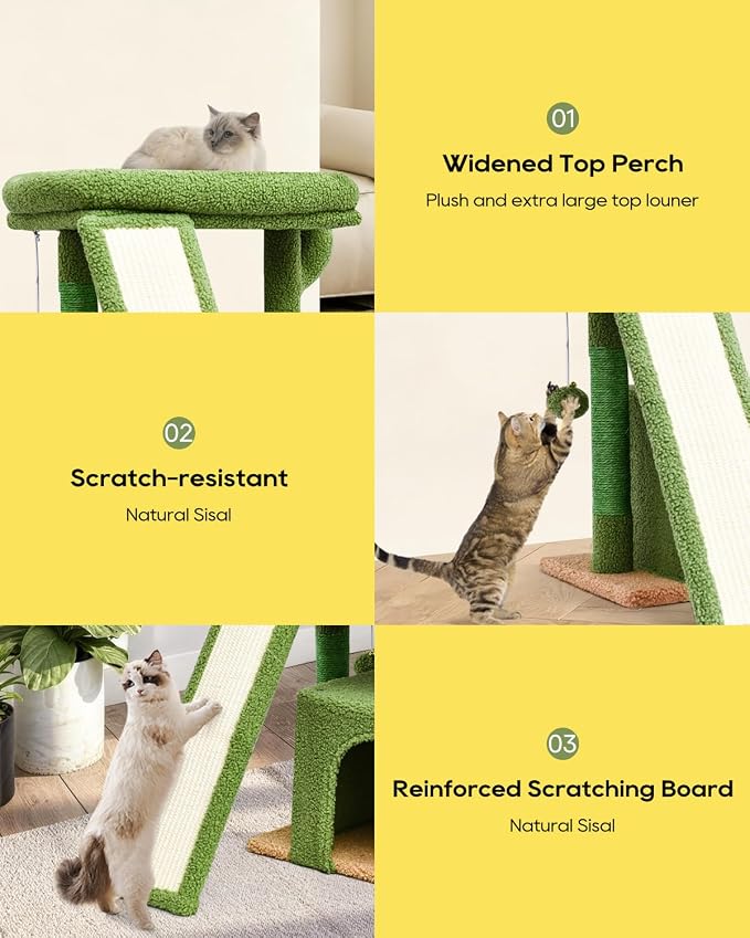 Small Cactus Cat Tree for Indoor Cats, Unique Cactus Cat House - Image 4