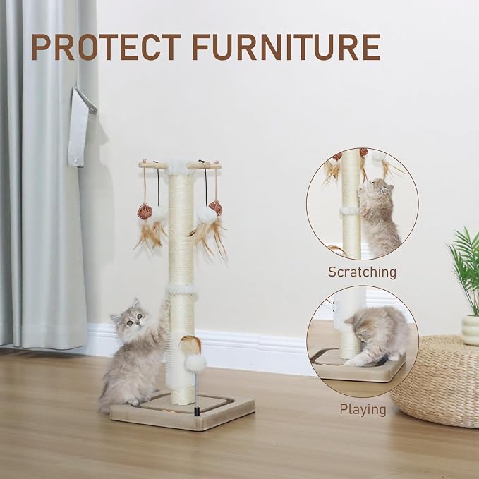 PEEKAB Cat Scratching Post 27 Inches Sisal Scratch Posts - Image 5