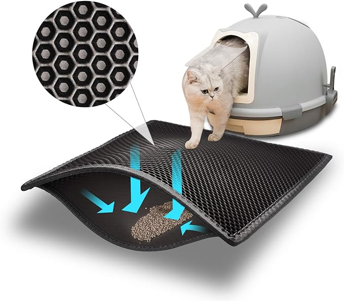 Pieviev Cat Litter Mat Double Layer Waterproof Urine Proof Trapping Mat 1 Pack) by Pieviev