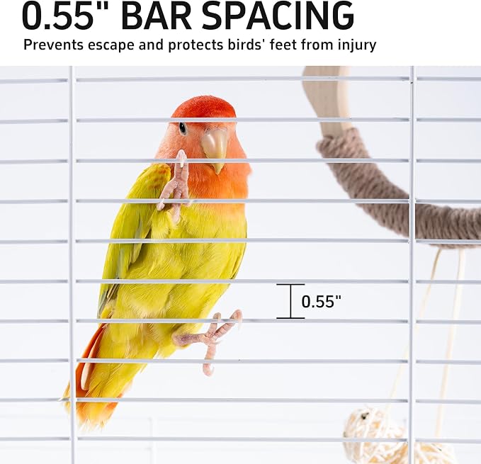 25 inch Bird Cage, Portable Travel Parrot Cage, Double-Layer Parakeet Cage - Image 7
