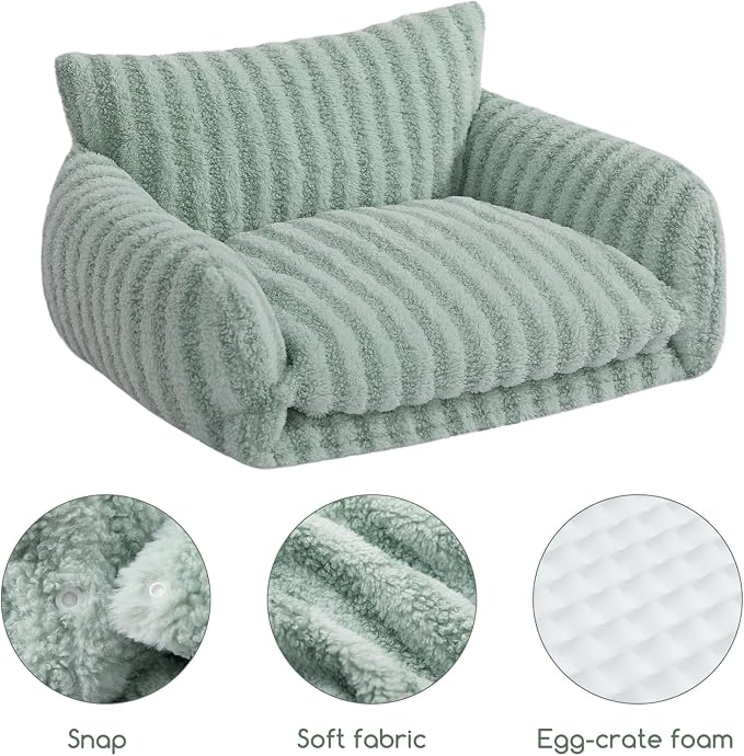 Hollypet Cat Bed Fluffy Plush Mutifuctional Double-Layer Soft Pet Couch - Image 5