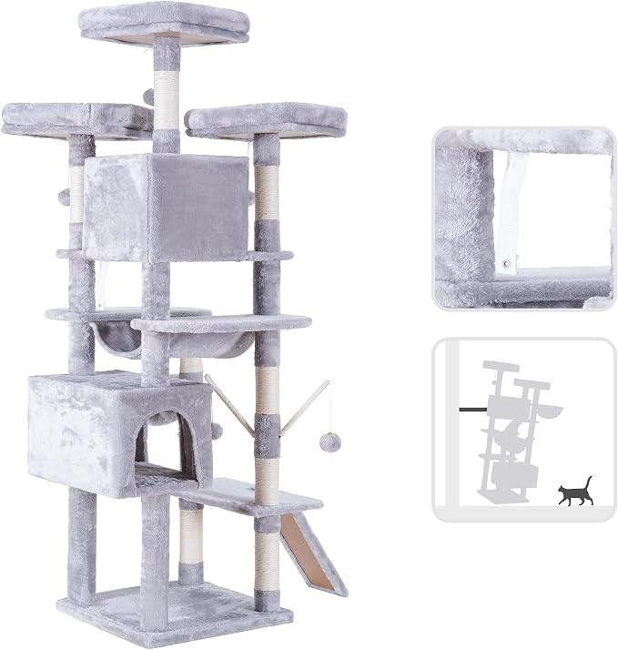 Hey-brother Cat Tree, 71 inches XL Large Cat Tower - Image 3