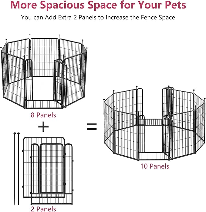 Dog Playpen 40 inch 2 Panels Indoor Dog Pen - Image 3