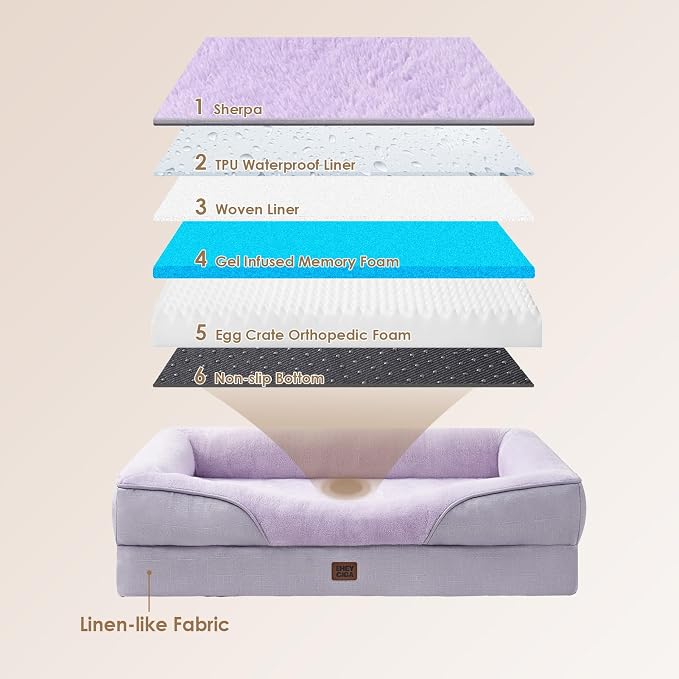 EHEYCIGA Orthopedic XL Dog Bed for Large Sized Dog, Waterproof Liner & Washable - Image 3