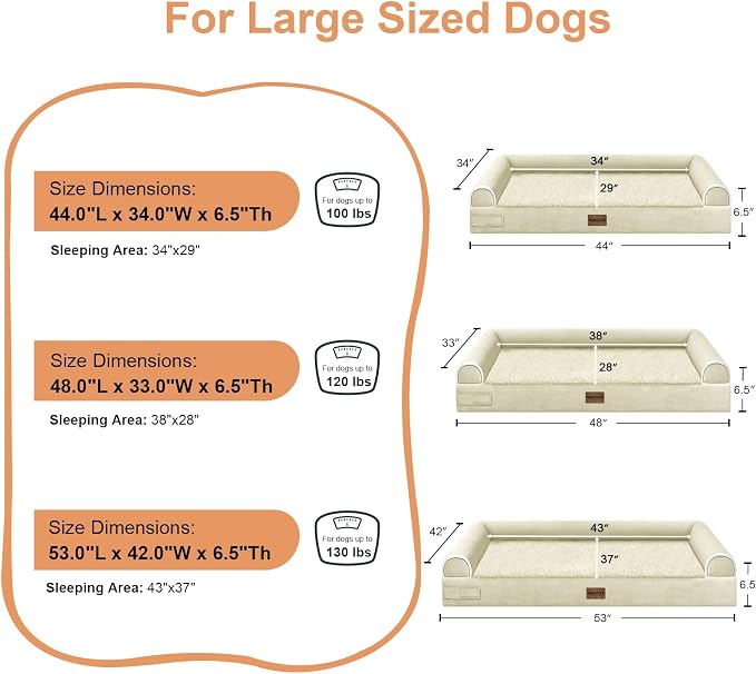 Large Dog Bed Orthopedic Washable: Beds Bolster XXL Bed Big XLarge Dogs Egg - Image 6