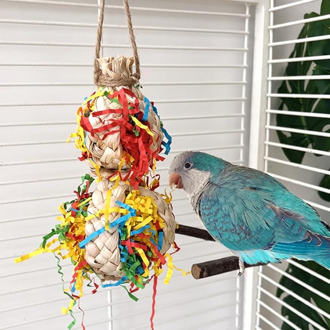 2PCS Bird Foraging Toys, Parrot Shredding Chewing Shredder Hanging Toys - Image 5