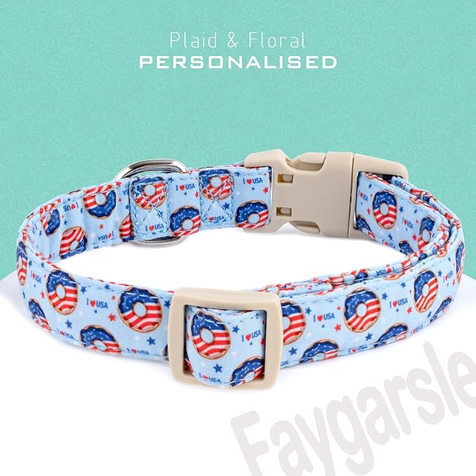 Faygarsle Patriotic Dog Collar, 4th of July Design, American Flag Pattern - Image 2