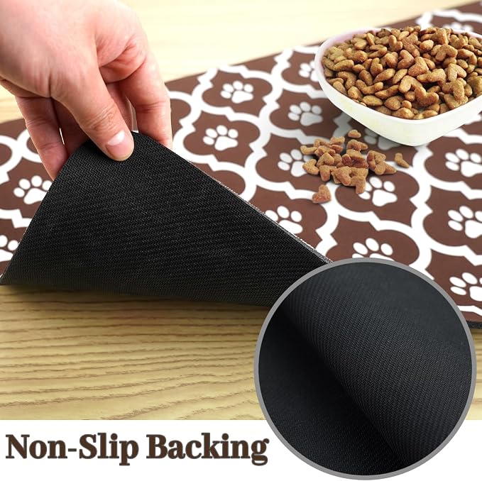 Dog Food Mat 24X32 Inch Pet Feeding Absorbent Mats - Image 5