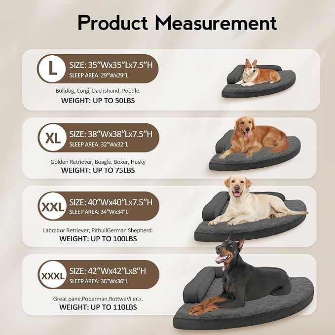 Large Dog Bed - XL Orthopedic Egg-Crate Memory Foam Dog Beds - Image 6