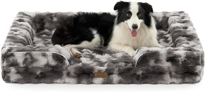 Orthopedic Dog Bed for Extra Large Dog, Soft and Warm Faux Fur Sofa for Giant by COZYKISS