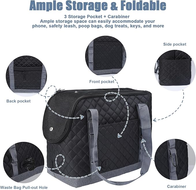Dog Purse Carrier for Small Dogs, Soft Sided Pet Carrier - Image 9