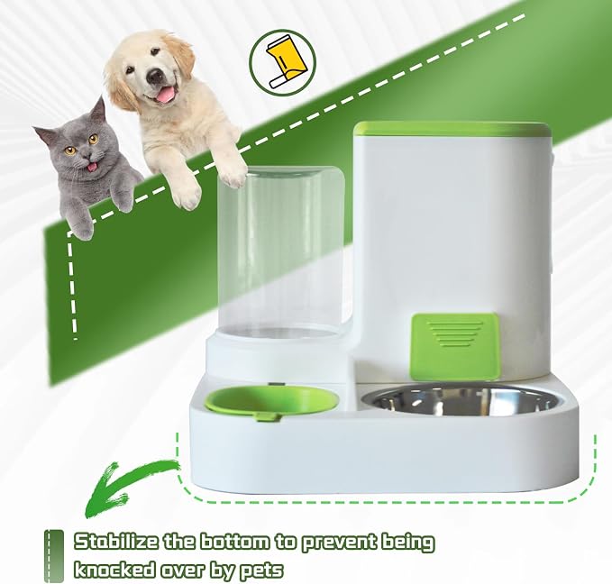 2 in 1 Automatic Cat Feeder & Water Dispenser, Gravity Pet Feeder Stainless - Image 7