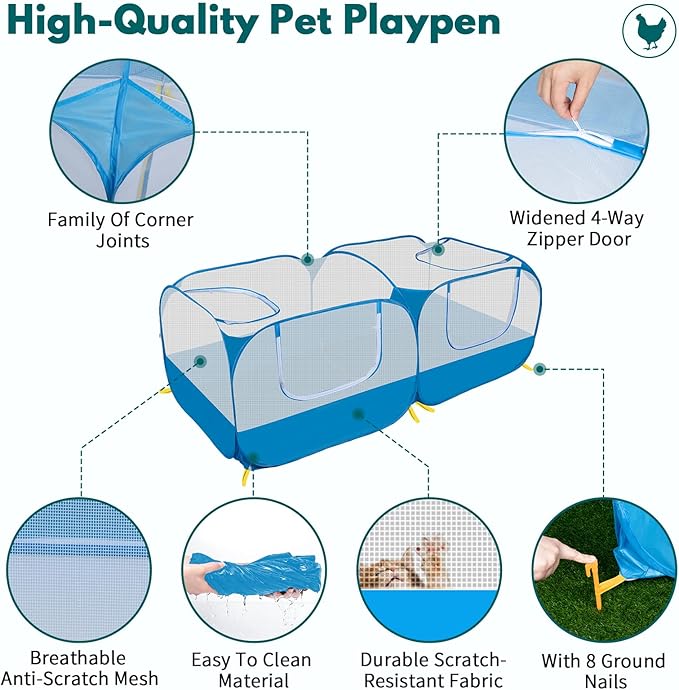 Small Pet Animals Playpen, Cage Tent Enclosure Large Chicken Run Coop - Image 4