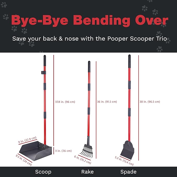 Pooper Scooper for Large Dogs, Small Dogs and Horses, Metal Poop Scooper Set - Image 4